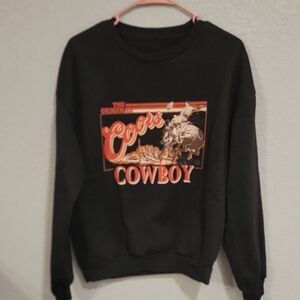 Cowboy Graphic Crewneck Sweatshirt - Black